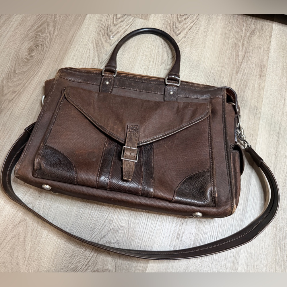 Martin Dingman Dark Brown Leather Messenger Bag